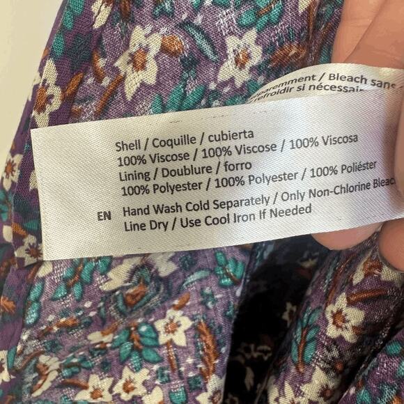 NWT Band Of The Free Womens Purple Ivory Floral Coraline Mini Dress Size XS - Picture 10 of 11